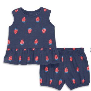 Primary baby tank & bubble shorts in strawberry (3-6mo)